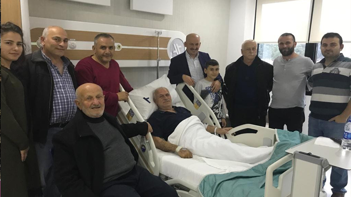 HHacı Muzaffer Yeşildağ'a hastanede geçmiş olsun ziyaretinde bulunduk