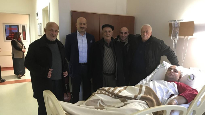 Yusuf Ercan'a hastanede geçmiş olsun ziyaretinde bulunduk